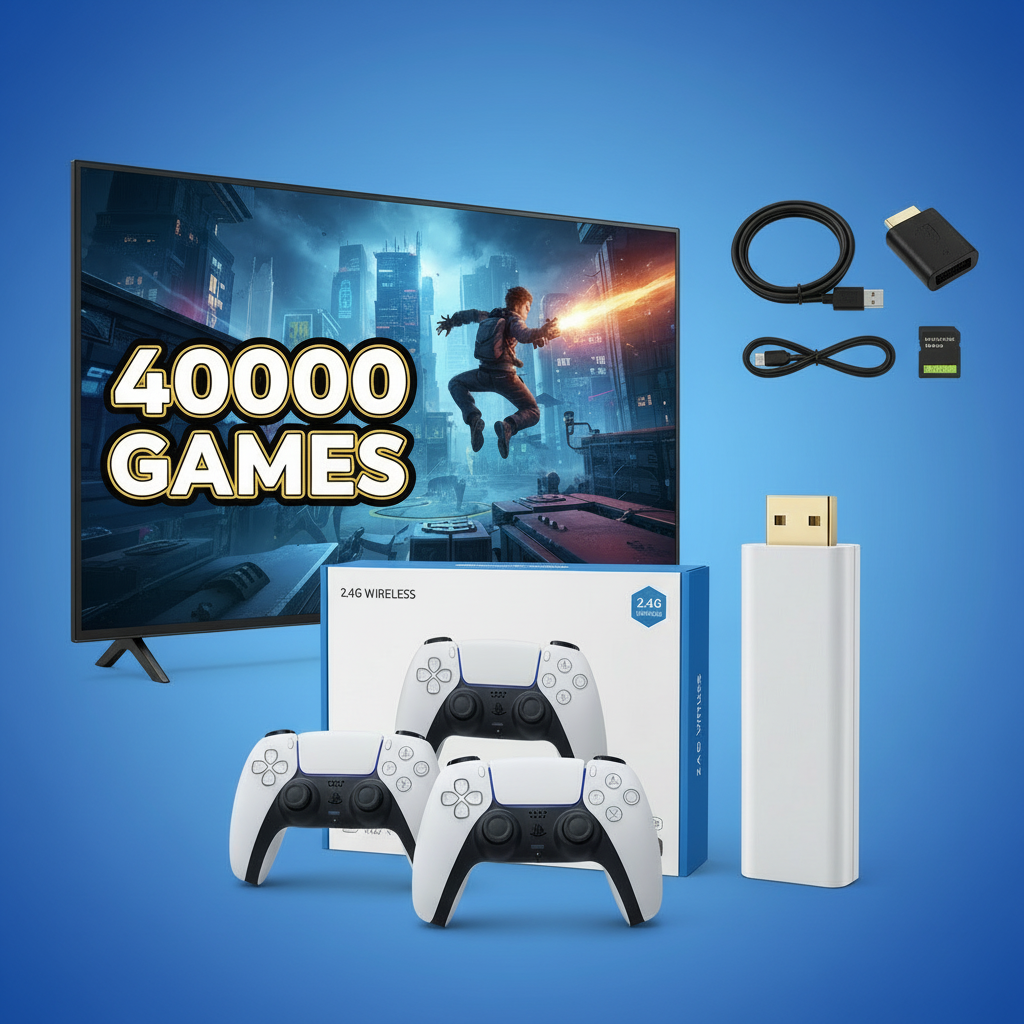 Complete Gaming System Blue Background